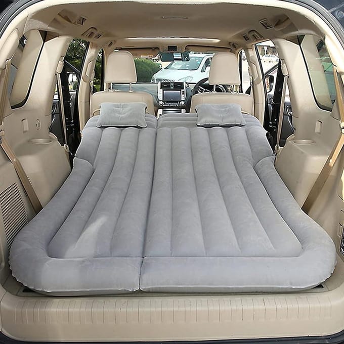 Auto luchtbed - Kampeer matras - Comfortabel reizen - Ergonomisch ontwerp - Tot 650 kg - Grijs
