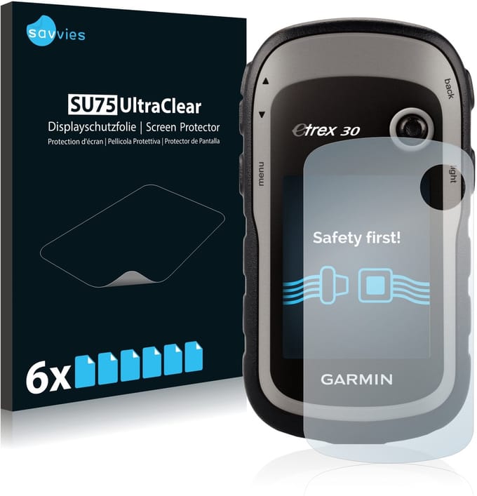Savvies - Screenprotector voor Garmin eTrex 30 - Folie Beschermfolie transparant 6 Stuks