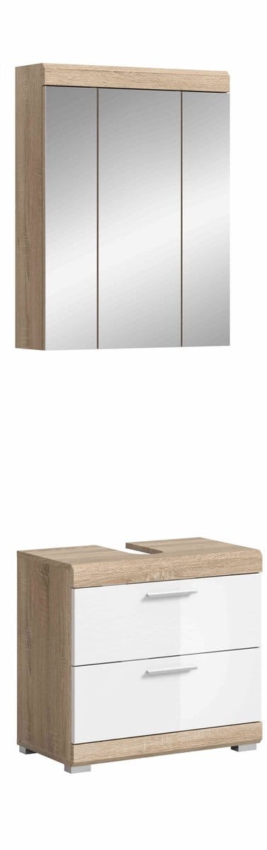 Lambada badkamercombinatie wit hoogglans MDF TZ wit NB - 37x60x191cm