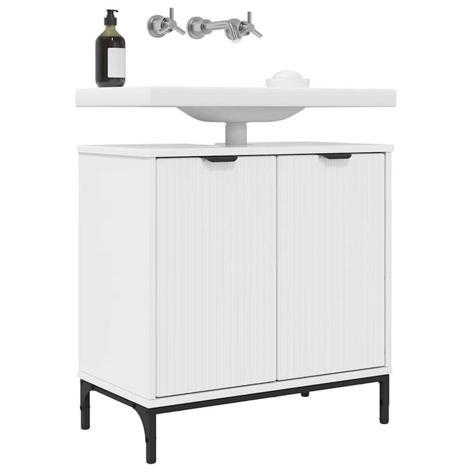 vidaXL - Wastafel - kabinet - voor - de - badkamer - Hoogglans - wit