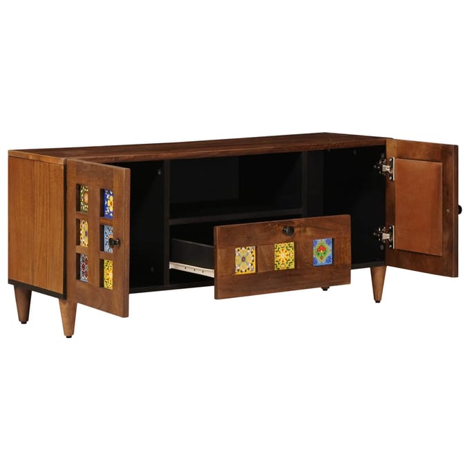 vidaXL - TV - Kast - Walnotenhout - 105 - x - 33 - x - 46 - cm - Massief - Mango - Hout