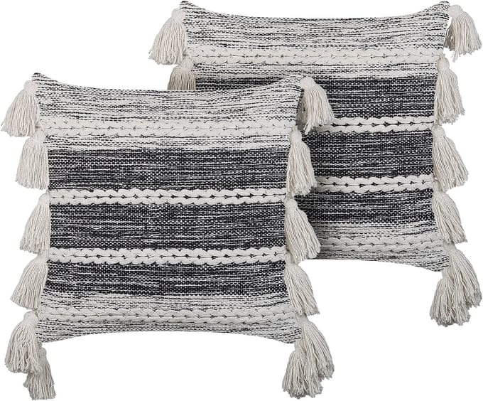 ROCHEA - Sierkussen set van 2 - Gebroken wit - 45 x 45 cm - Katoen