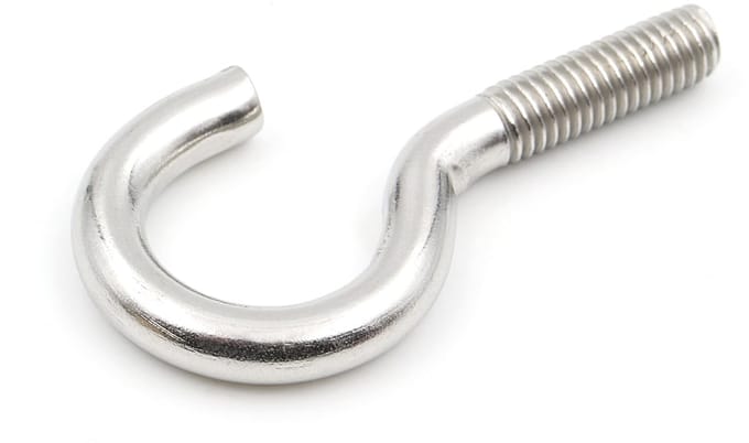 Dailygoods - Set van 10 Gebogen Roestvrijstalen Schroefhaken