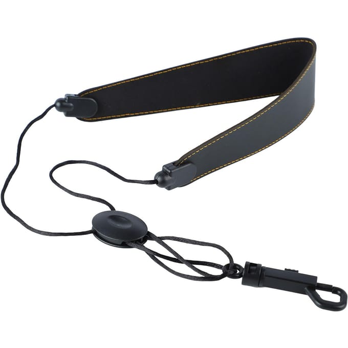 Saxofoon Riem Leer Metalen Haak Verstelbare Lengte Comfortabel Gevoerd Universele Nekriem voor black