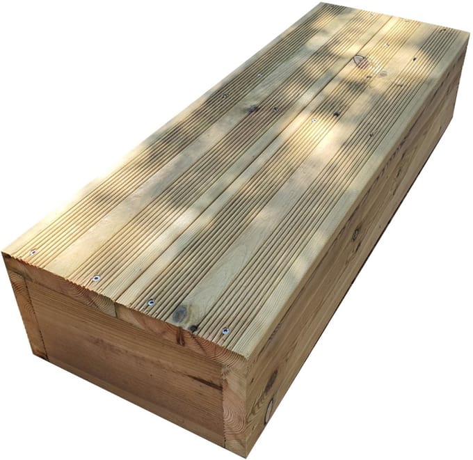 Opstapje - tuintrap trede stapelbaar - 2 planken breedte 100cm H17cm