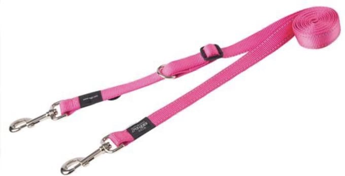 Rogz Hondenriem Utility Control Multi Lead Roze Maat S