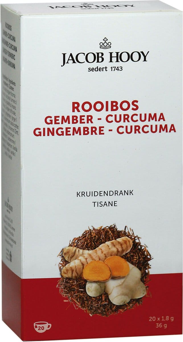 Jacob Hooy Kruidendrank Rooibos Gember Curcuma 20 stuks