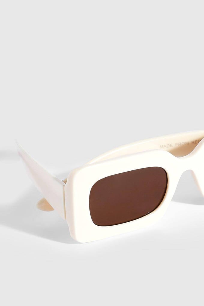 boohoo Dames Creme Retro Zonnebril | Cream