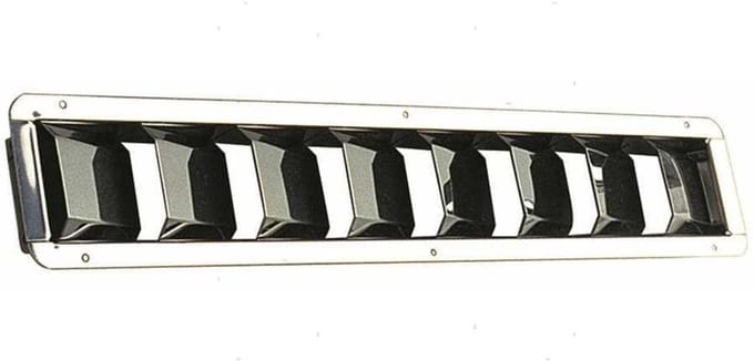 Motorruimte ventilatieroosters van RVS - 8 schilden - 430x78mm