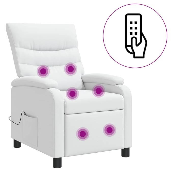 vidaXL - Massage - Relaxstoel - Wit - Kunstleer