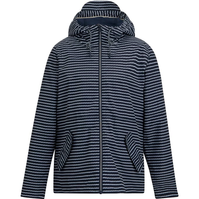 Regatta Dames Bayletta Contrast Gestreepte Waterdichte Jas (Marineblauw/Wit)