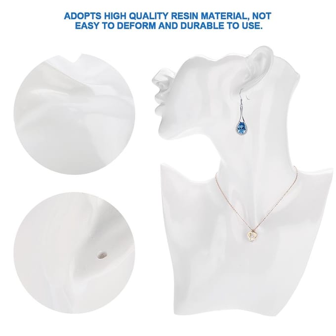Ketting Oorbellen Houder Mannequin Hoofd Buste Standaard Model Winkel Sieraden Display Rek Wit wit