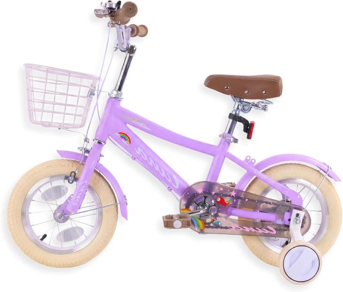Kinderfiets Meisjes - Loopfiets Balansfiets - Leren Fietsen - Stevig Stalen Frame - 12 Inch - Paars