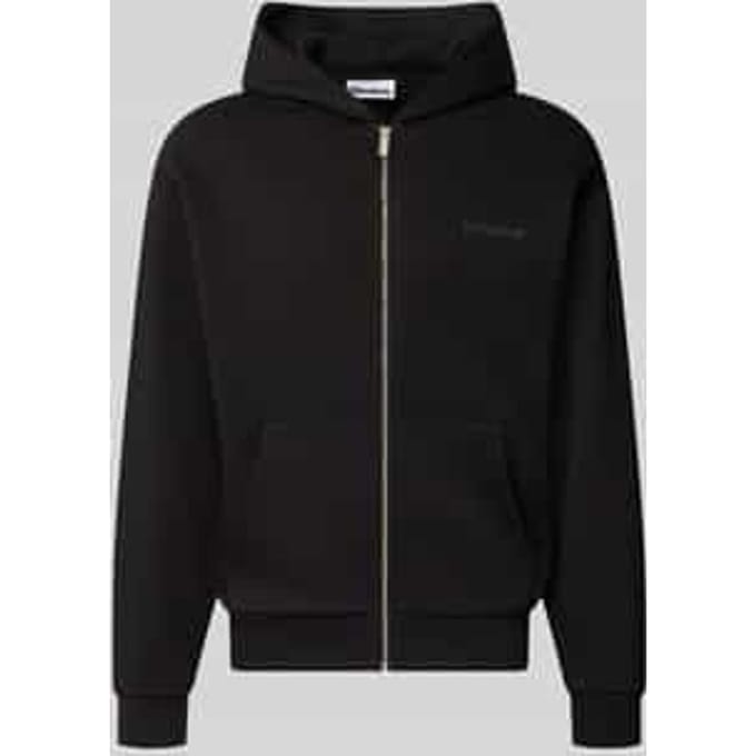 relaxed fit sweatjack van katoenmix met labeldetail