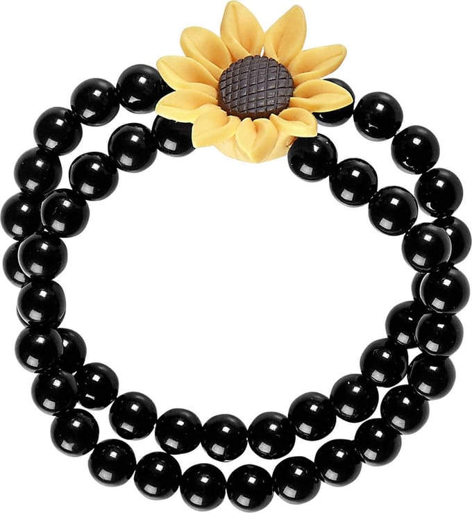 Parel armband hippie met bloem