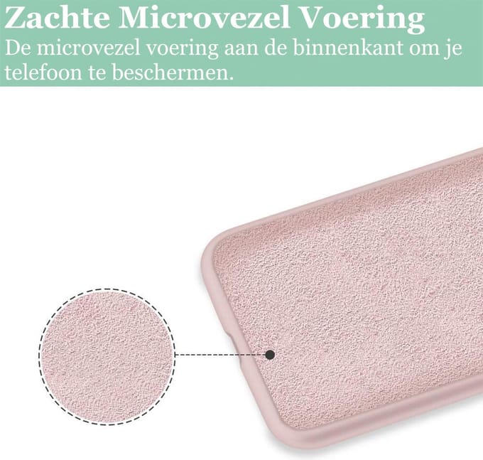 Hoesje geschikt voor iPhone 11 Pro siliconen roze case - Screen Protector Glas