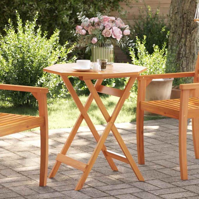 vidaXL - Tuintafel - inklapbaar - Ø70x75 - cm - massief - acaciahout