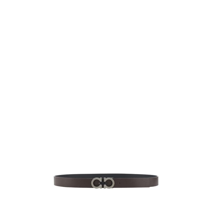 Ferragamo Zwarte Kalfslederen Bos Taurus Regular Riem