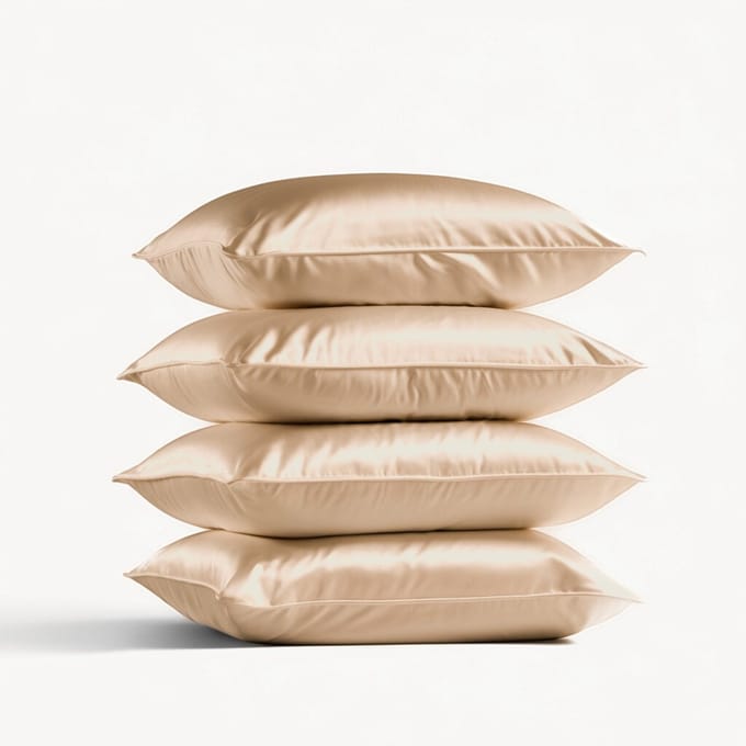 4x Zijden Kussensloop Peach Blush - 19MM - Silk Heaven - 50x60cm / Hotelsluiting