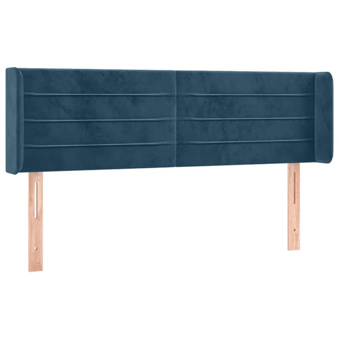 vidaXL - Hoofdbord - LED - 147x16x78/88 - cm - fluweel - donkerblauw