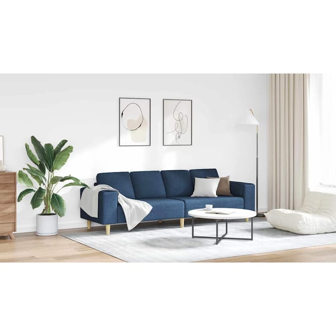 vidaXL - Woonkamerbank - Blauw - 250 - x - 77 - x - 76 - cm - Polyester