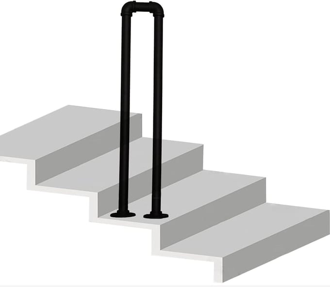 Trapleuning - Veiligheidsbeugel - Veilig Lopen - Smeedijzer Ontwerp - 50 cm - Zwart