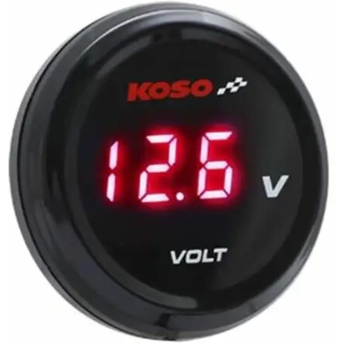 Voltmeter Koso i-Gear 7-19,9 Volt rood