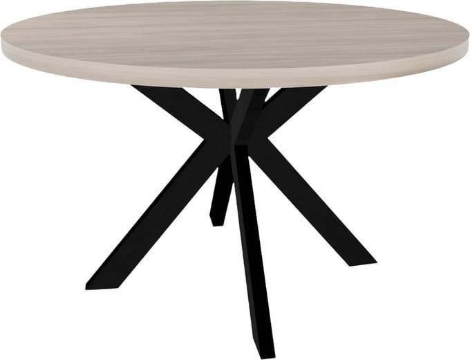 Eettafel rond melamine 130cm Sanne wit grijs ronde tafel