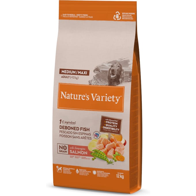 Hondenvoer Natures Variety - Zalm 12kg, Zonder Graan, Natuurlijke Ingrediënten