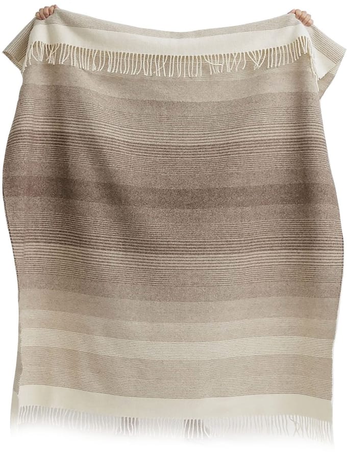 MoST - Plaid van ongeverfde Mongoolse wol Gobi - 100% schapenwol - 140 x 200 cm - beige-bruin