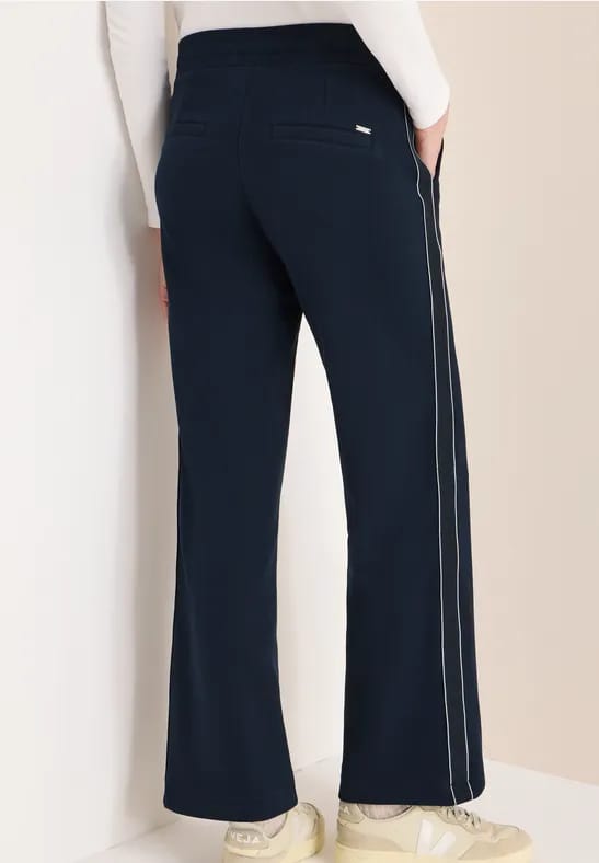 Piqué broek met band