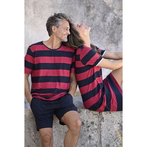 Ringella Heren shortama rode strepen Rood man 60