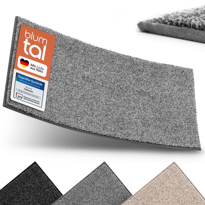 Blumtal Deurmat Thora - Schoonloopmat Microvezel - Antislip 86x150 cm - Grijs