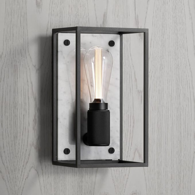 Buster + Punch wandlamp Caged Wall medium, marmer wit