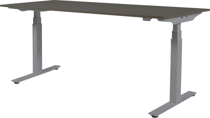Zit Sta Bureau - Plus Elek 180x80 logan eik - alu frame