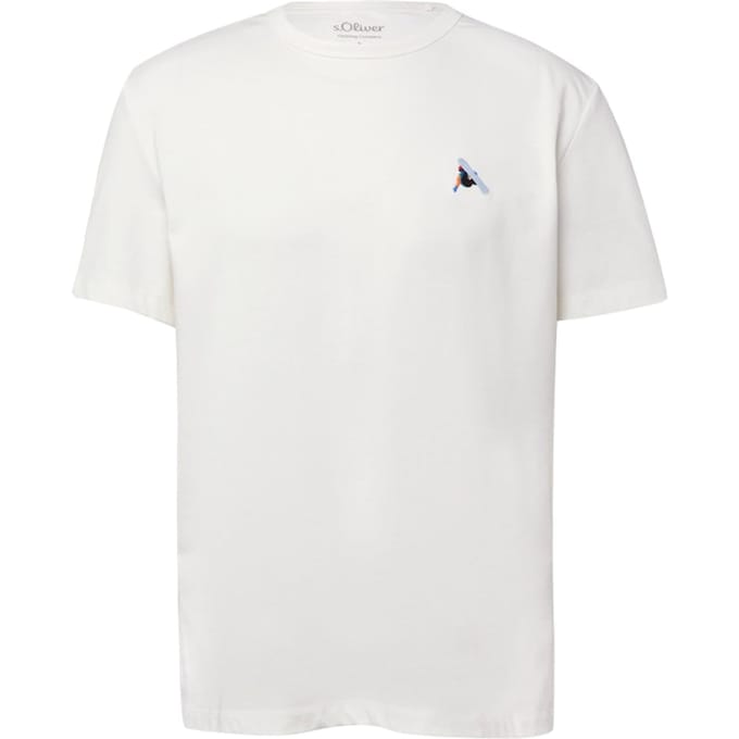 s.Oliver - male - T-shirt in zware jersey met artwork | Wintersportcollectie