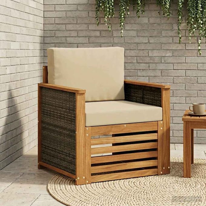vidaXL - Buiten - Midden - Sofa - Naturel