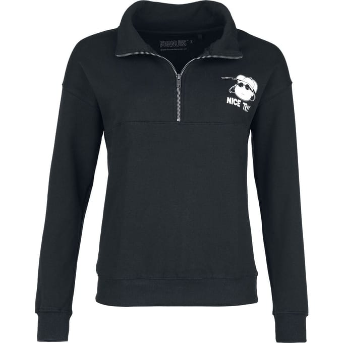 Peanuts Sweatshirts - Lucy - Nice try! - Trui met rits - S tot 3XL - voor Vrouwen - zwart