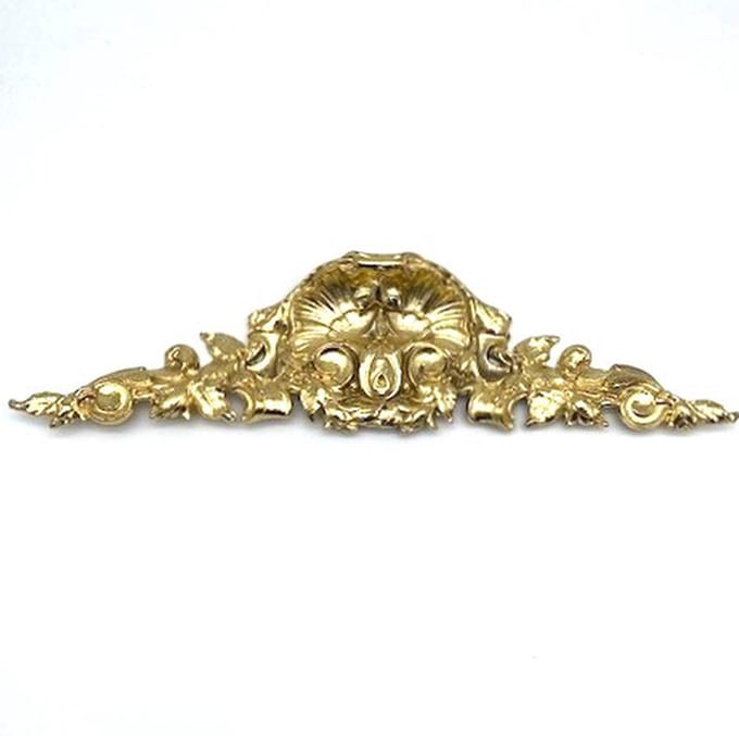 Kroon ornament Messing gegoten 'Schelp' 380x95mm