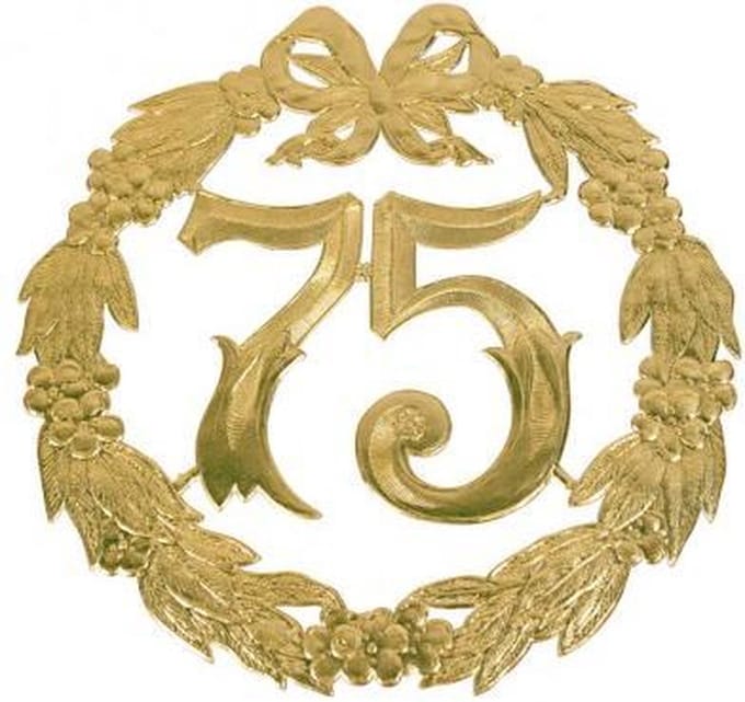 Jubileumcijfer 75 - 24cm - 75 Jaar - Goud