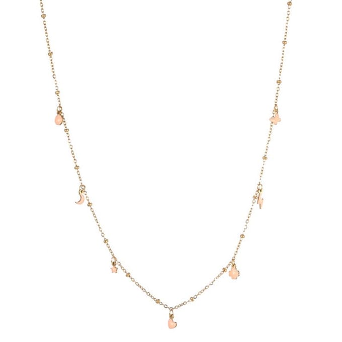 Go Dutch Label Collier bedels Blush goud N2297-1