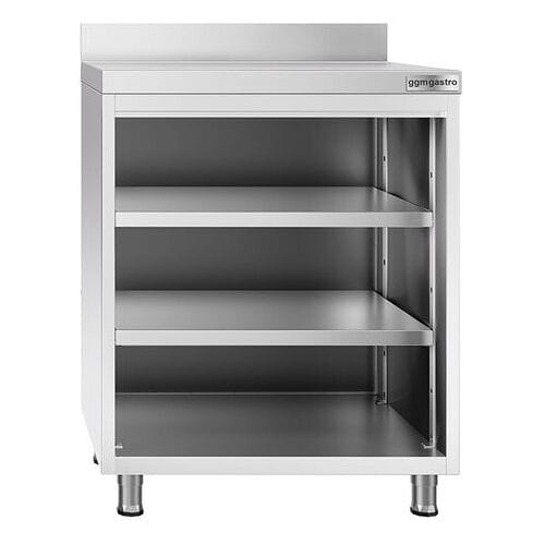 GGM Gastro Bar-Arbeitstisch - Edelstahl - 800x600mm - mit 3 Ablagen