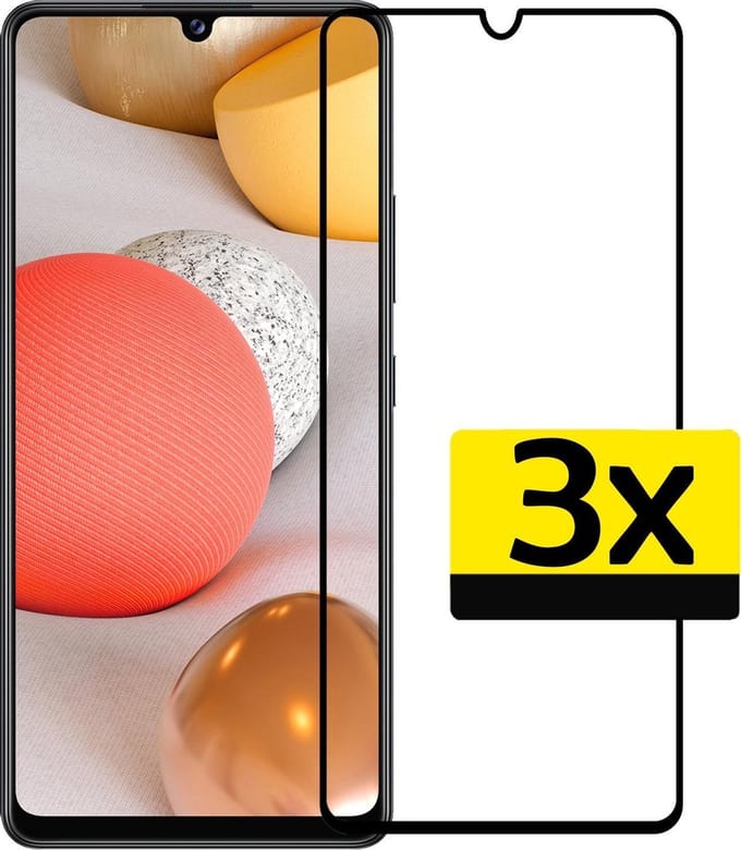 Screenprotector - Geschikt voor Samsung Galaxy A42 - 3 Stuks - Full Cover - Beschermglas - Gehard Glas - Tempered Glass - Screen Protector
