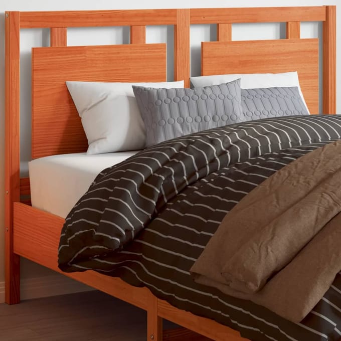 vidaXL - Hoofdbord - 135 - cm - massief - grenenhout - wasbruin