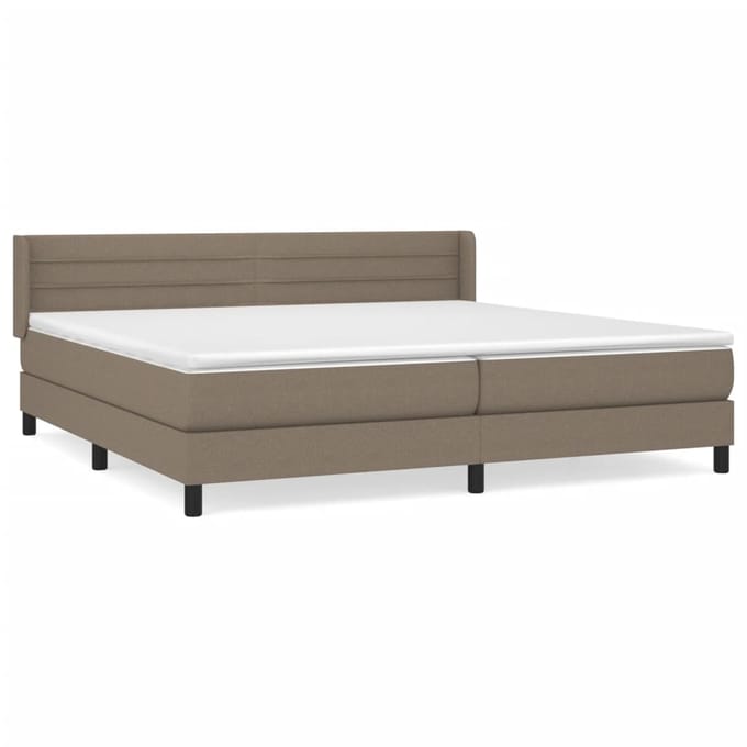 vidaXL - Boxspring - met - matras - stof - taupe - 200x200 - cm