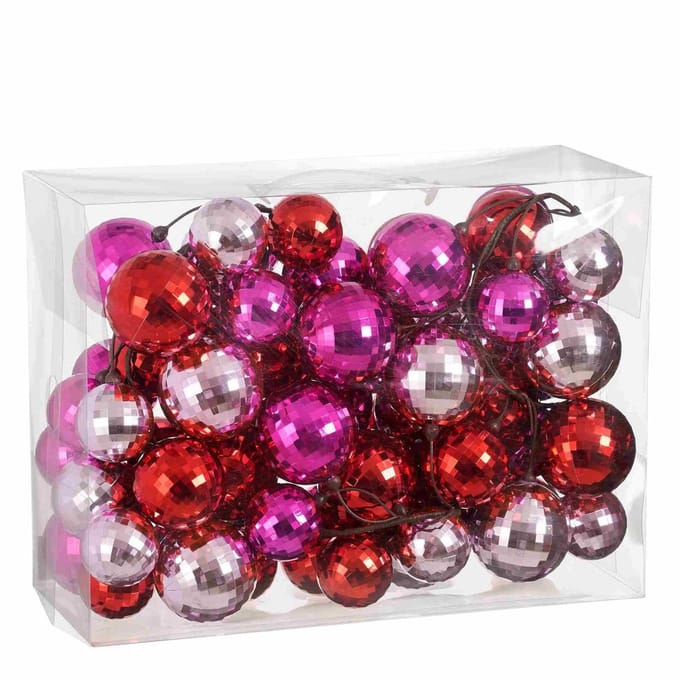 Mica Decorations Kerstslinger Garland - 180x15x15 cm - Gerecycled Polystyreen - Roze