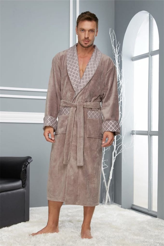 Heren Badjas Damian / Stone / L/XL
