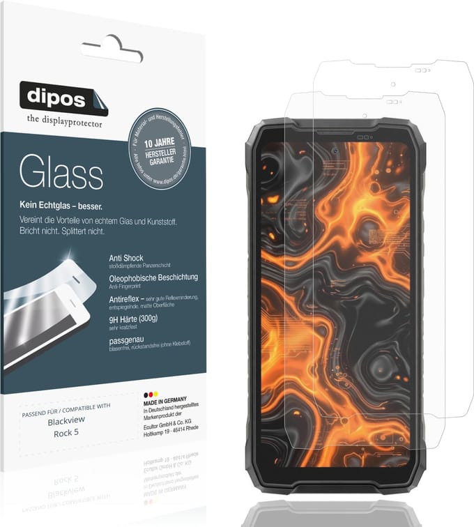 dipos – 2x Matte Pantserfolie geschikt voor Blackview Rock 5 | 9H Screenprotector