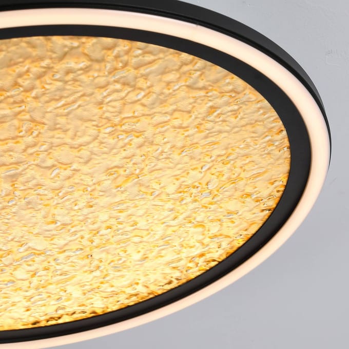 Searchlight LED plafondlamp Luna, Ø 40 cm, zwart/goudkleurig, metaal