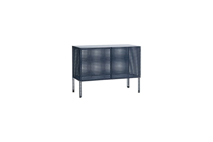 HAY Geperforeerd kabinet - small - HAYPerforatedCabinetSteelBlue